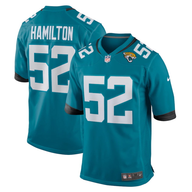 mens nike davon hamilton teal jacksonville jaguars game jersey